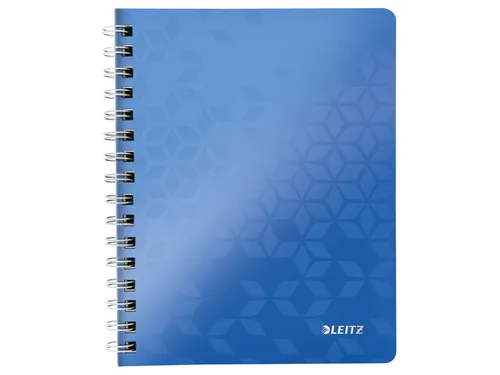 Notitieboek Leitz WOW A5 spiraal PP lijn blauw