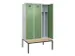locker met bank,voor scheiding van kleding,HxBxD 2120x1200x815mm,3vak