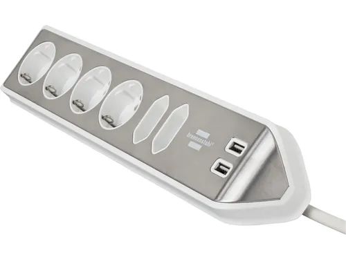 Stekkerdoos Brennenstuhl bureau Estilo 6 voudig inclusief 2 USB 2m