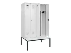 PBM-locker met bank,HxBxD 2120x1200x815mm,4vak,vak B 300mm