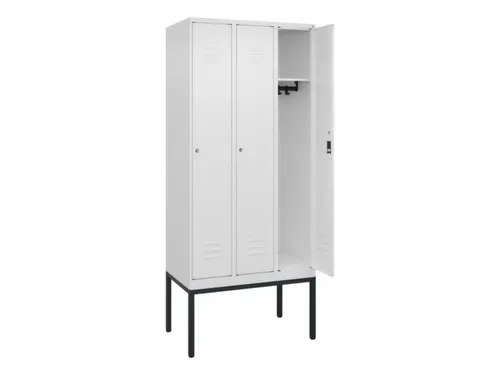 locker,HxBxD 2120x900x500mm,3vak,vak B 300mm,cil.-slot,voetonderstel