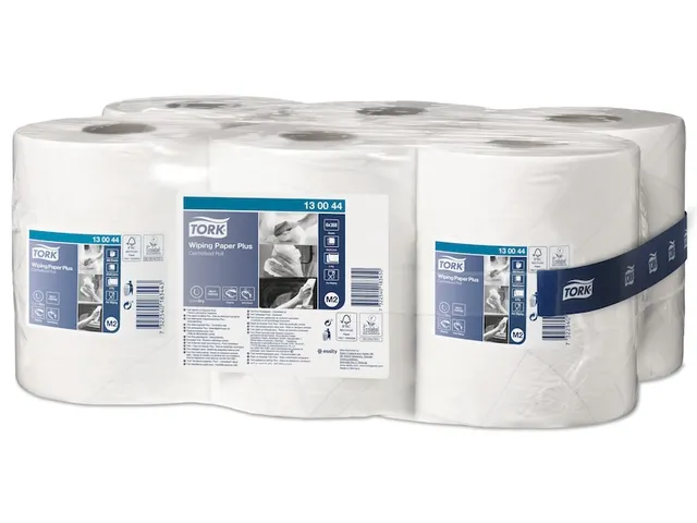 Poetspapier Tork M2 Plus Premium 2-laags 125m wit 130044 Pallet