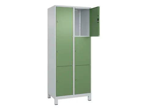 lockerkast,HxBxD 1950x800x500mm,2x3vakken,vak B 400mm,cil.-slot,voeten
