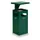 Combi-Asbak Staalplaat Groen 910x395x395mm 3 Inworpopeningen