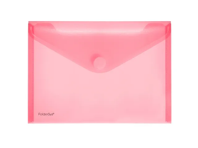 Enveloptas Foldersys A5 dwars PP transp rood A5 Velcro Envelop Rood