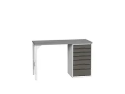 werkbank,HxBxD 930x1500x600mm,linoleumblad,2voeten/1container