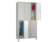 lockerkast,HxBxD 1850x900x500mm,3x2vakken,RAL7035,front RAL3000