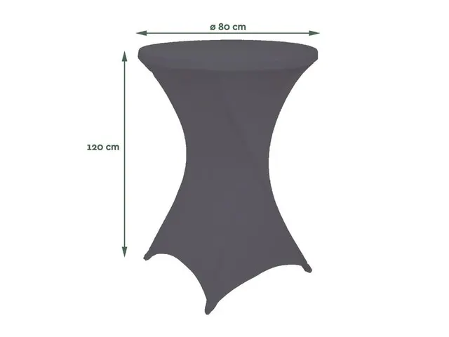 Housse pour table haute Ø80cm gris anthracite