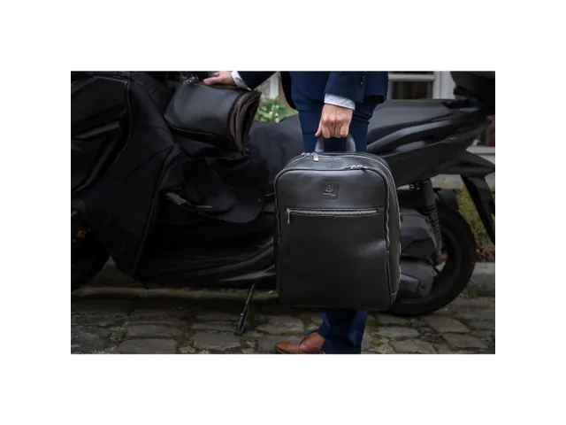 Computer rugzak Exac tive zwart leder