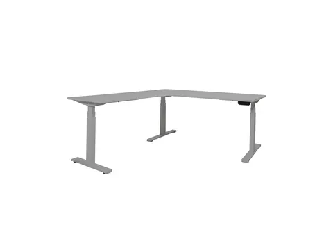 Elektrisch Hoekbureau Dextro Plus 160x200cm Frame Alu Blad Grijs