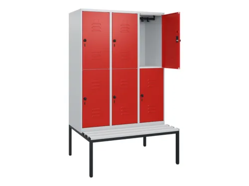 Dubbeldekse dekenkist,HxBxD 1950x1200x815mm,3x2vak.,vak B 400mm