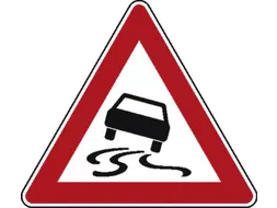 verkeersbord,slingergevaar,conform StVO,aluminium,retro-reflecterend