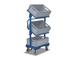 Bijzetwagen 200kg Etages Neigbaar 3 Eurobakken 600x400mm Ral5010