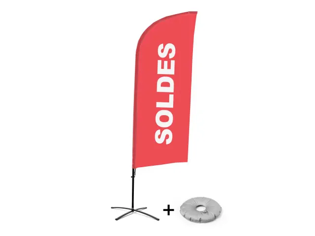 Promotievlag Alu Wind complete set "SOLDES" kruisvoet Zwart