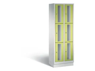 Lockerkast 1800x610x500mm 2x3 vakken Cilinderslot, Sokkel, RDS1108060 - 2