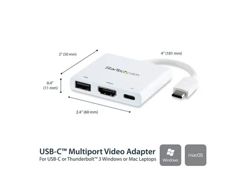 Usb-c Multiport Adapter Met Hdmi Usb 3.0 Poort 60w Pd Wit