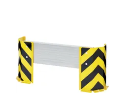 aanrijdbeschermingsplank,HxBxD 400x1200x270mm,staal,geel/zwart