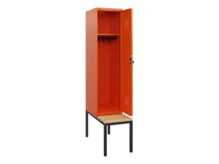 locker met bank,HxBxD 1950x400x815mm,1vak,vak B 400mm,draaigrendel - 1