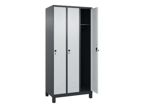 locker,HxBxD 1950x900x500mm,3vak,vak B 300mm,draaigrendel,voeten