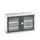 vitrinekast 800x1300x550mm 2xStalen bodem romp RAL7035 front RAL7016