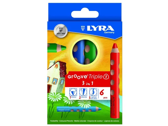 Crayon de couleur LYRA Groove Triple One extra épais set 6 couleurs