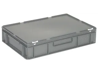 Euronorm Stapelkrat Pe Hxlxb 130X600X400Mm 23L Met Deksel Grijs - 1
