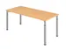 bureau,HxBxD 680-820x1800x800mm,blad beuken,4voeten zilverkleurig
