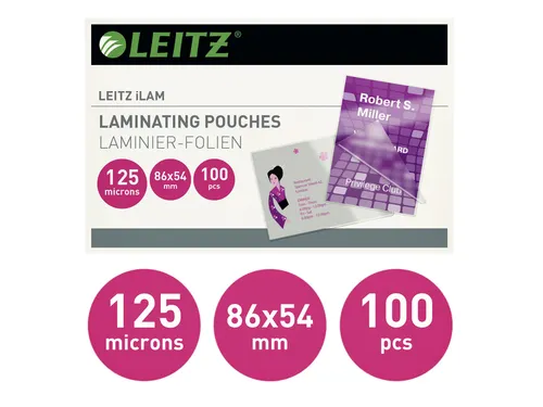 Lamineerhoes Leitz 54x86mm 2x125 micron EVA 100stuks
