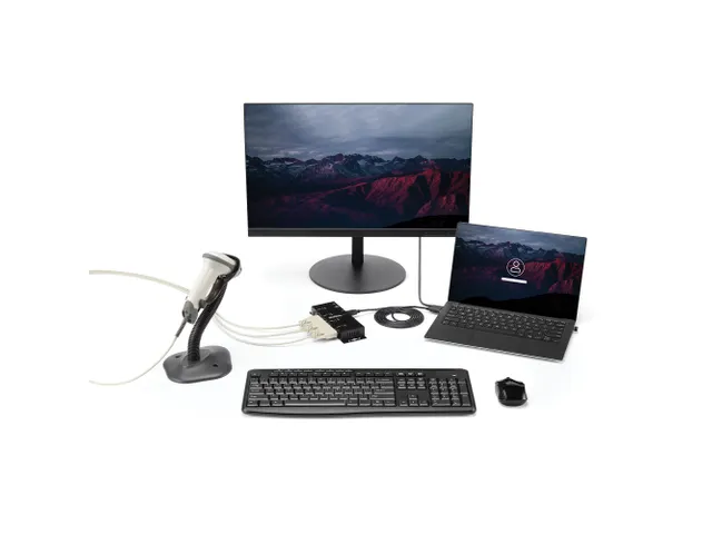 4-poort USB naar DB9 RS232 seriële adapter hub
