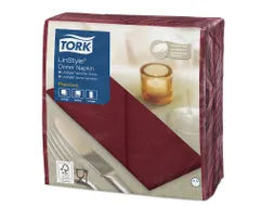 Tork 478148 Premium Linstyle Dinnerservet Bordeaux 1/8-vouw 600 Stuks