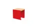 Tabouret cube extérieur assise H450mm 3 lattes chêne clair/RAL3020