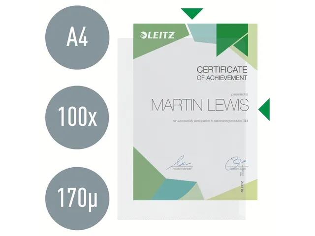 Insteekmap L-map Leitz 4060 Premium A4 0.11mm Pp Extra Sterk Generfd