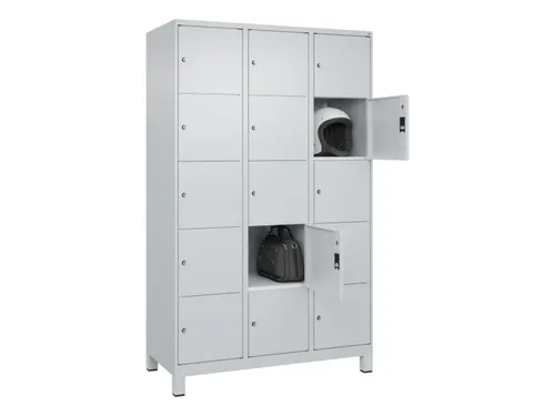 lockerkast,HxBxD 1950x1200x500mm,3x5vakken,vak B 400mm,cil.-slot