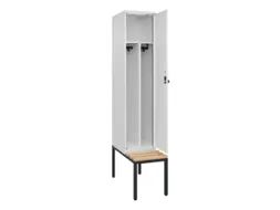 locker met bank,voor scheiding van kleding,HxBxD 2120x400x815mm,1vak