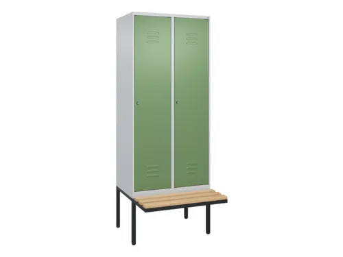 locker met bank,HxBxD 2120x800x815mm,2vak,vak B 400mm,cil.-slot