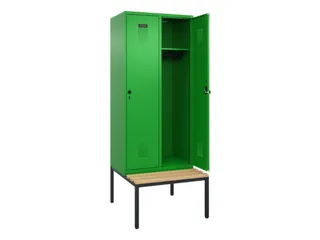 locker met bank,HxBxD 2120x800x815mm,2vak,vak B 400mm,draaigrendel - 2