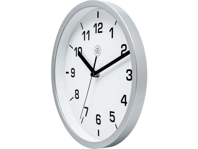 Horloge murale NXT Ø20cm plastique argent cadran blanc