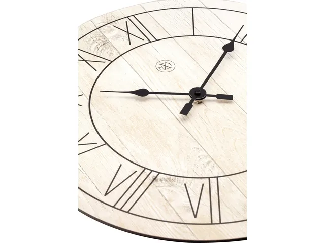 Wandklok nXt Paul dia 40cm hout wit Romeinse cijfers