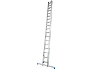 optrekladder,2x18,sporten,balk L 5,2-9,1m,2-dlg.,aluminium - 3