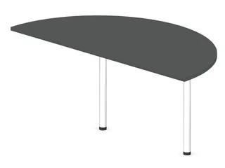aanbouwtafel,i.h.v.,HxBxD 720-840x1600x800mm,halfrond,MS-donkergrijs - 1