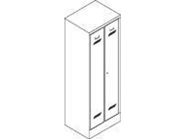 garderobekast,HxBxD 1850x600x500mm,2vak,RAL7035,front RAL7035