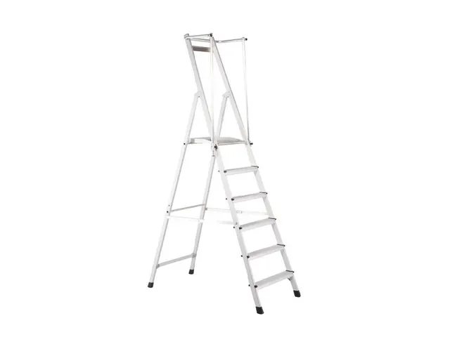 platformladder bordes HxBxD 1240x400x400mm 4treden aluminium
