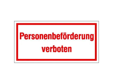 aanwijzingsbord,Personentransport verboden,PVC,om te verlijmen