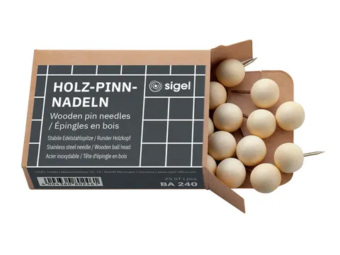 Pushpin Sigel hout 25 stuk