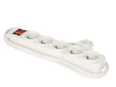 5-Voudige Stekkerdoos Met Schakelaar & Overbelastingsbeveiliging - Wit