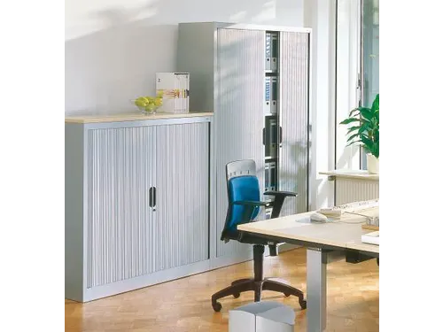 jaloeziedeurkast,HxBxD 1230x800x420mm,2xStalen bodem,rolluik RAL7021