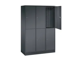 Dubbeldekse garderobekast,HxBxD 1950x1220x500mm,3x2vak.,vak B 360mm - 1