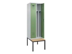 locker met bank,voor scheiding van kleding,HxBxD 2120x600x815mm,2vak