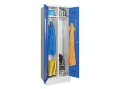 garderobekast,HxBxD 1850x600x500mm,2vak,RAL7035,front RAL3000