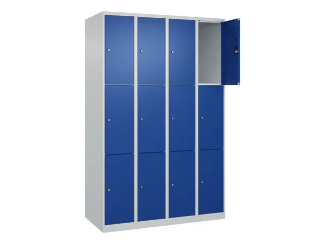 lockerkast,HxBxD 1850x1200x500mm,4x3vakken,vak B 300mm,cil.-slot